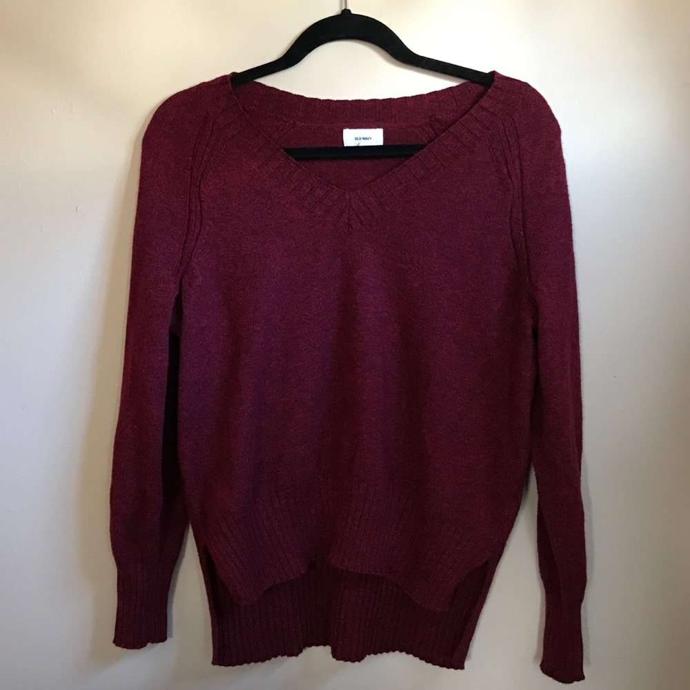 High-Low Cranberry Sweater